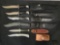 (5) Knives, (1) Pocket Knife, All with Sheaths