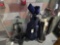 (2) Golf Bags with Golf Clubs, Golf Pull Cart, and Golf Bag Stand