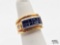 18K Gold Diamond & Sapphire Ring, 13.71g