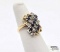 14K Gold Diamond & Topaz Cluster Ring, 6.89g