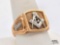 14K Gold Masonic Mason Men's Ring, 14.82g