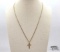 14K Gold Necklace with Cross Pendant, 9.67g