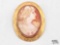 10K Gold Cameo Pin, 6.42g