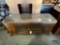 Stone Top Wood & Glass TV Console Cabinet