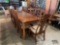 Wooden (2) Leaf Table & (10) Chairs