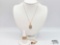 Gold Filled Necklace, Rings and Rose Pin, 19.43g