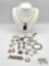 Sterling Silver Necklaces, Rings, Pins, Earrings & Pendants, 186g