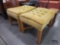 (2) Green Mid Century Footstools