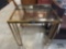 Smoked Glass Table with Gold Toned Frame