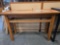 Wooden End Table With Glass On Top
