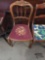 Wooden Chair With Embroidered Seat