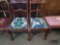 (2) Wooden Chairs With Upholstered Seats