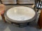 Round White Stone Top Coffee Table