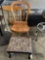 Wooden Chair and Floral Design Foot Rest