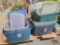 (9) Plastic Totes & Lids