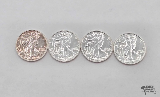 (4) 1916-2016 .999 Fine Silver Walking Liberty Coin