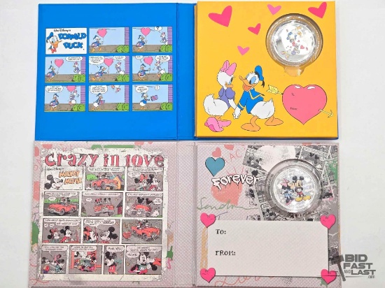 (2) .999 Fine Silver Disney New Zealand Coins