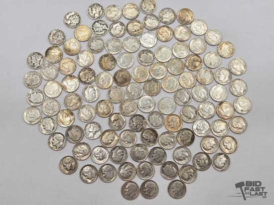 (109) Pre 1964 Mercury Dimes & Roosevelt Dimes, 269g