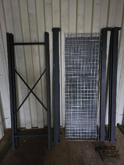 Shelving Rack with 2 Uprights, 6 Cross Bars, and 3 Wire Shelves