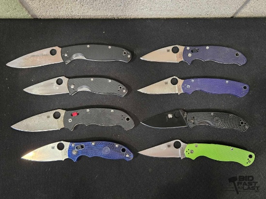 (8) Spyderco Pocket Knives
