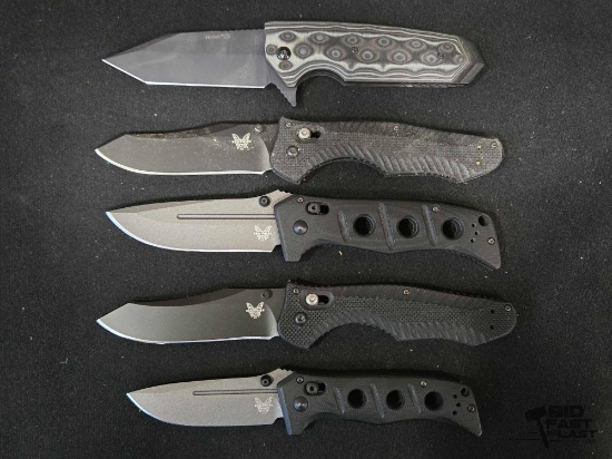 (4) Benchmade & (1) Hogue Pocket Knives