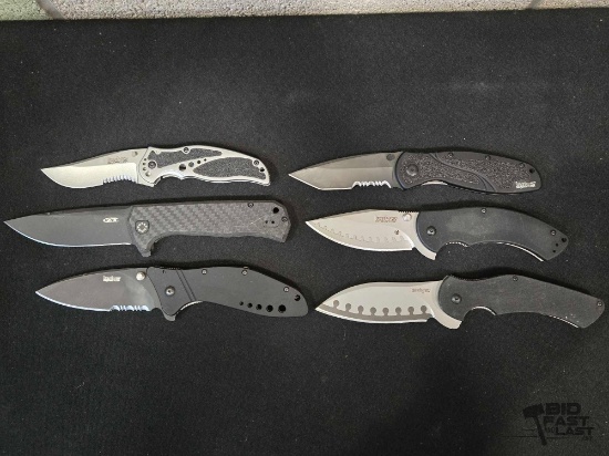 (5) Kershaw and (1) ZT Pocket Knives