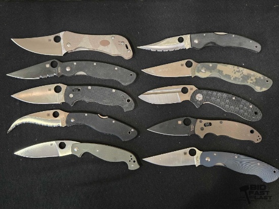 (10) Spydeco Pocket Knives