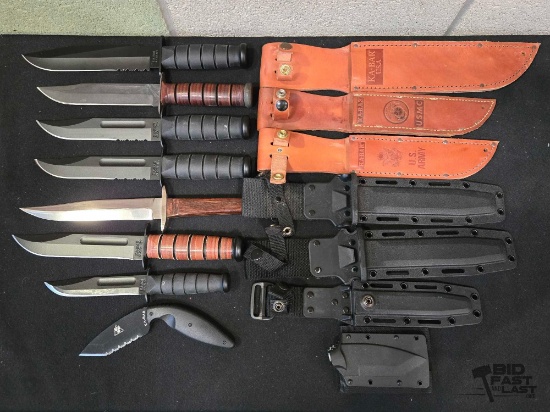 (8) Ka-Bar Knives and (7) Sheaths