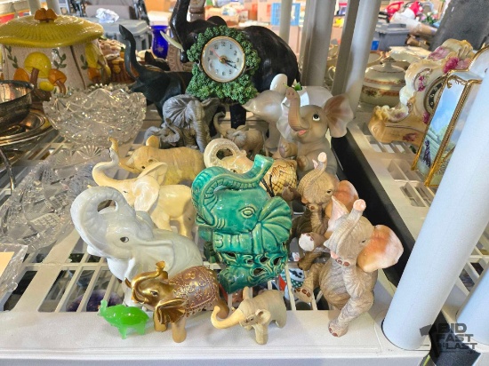 Elephant Statues & Clock