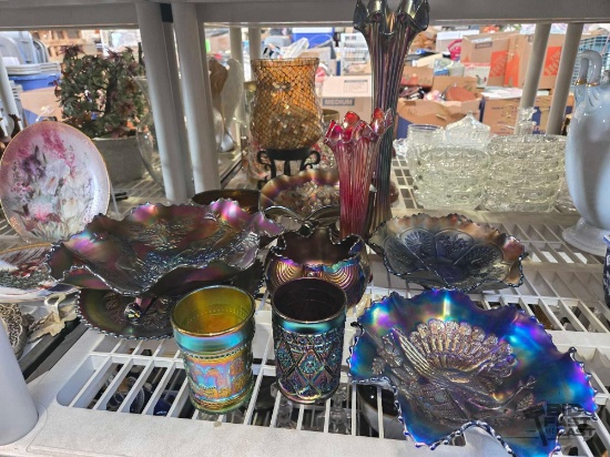 (11) Pieces Of Carnival Glass