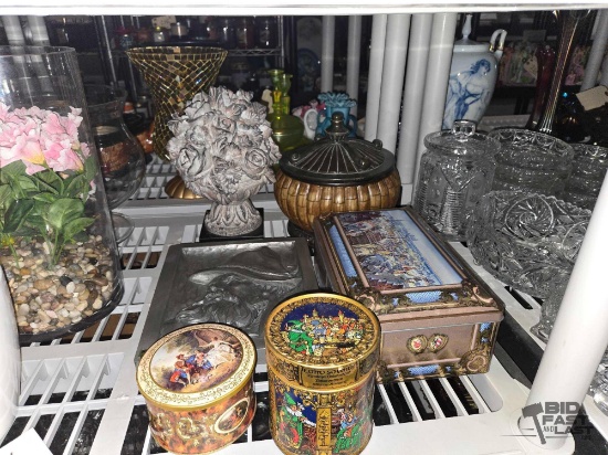 Tin Boxes, Carved Photo & More