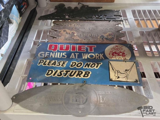(5) Metal Hanging Signs