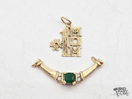 (2) 14k Gold Pendants, 3.64g