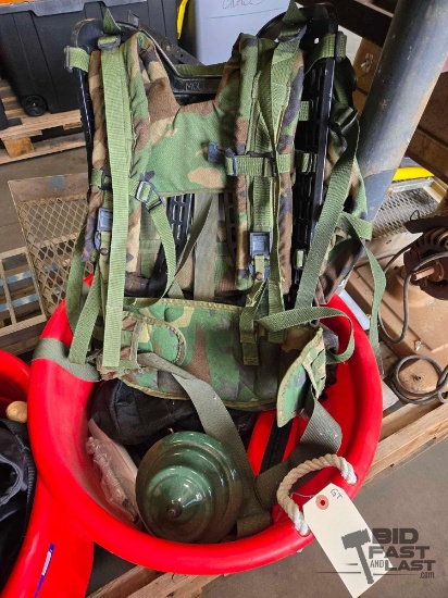 Bucket of Camping Gear