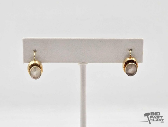 14K Gold Semi-Precious Stone Earrings, 3.09g