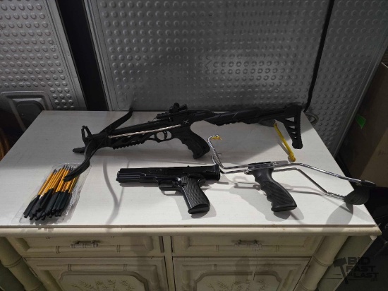 Dart Gun with Darts BB Gun and Wrist Rocket Sling Shot