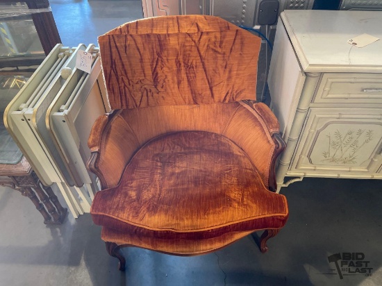 Orange Velvet Armchair