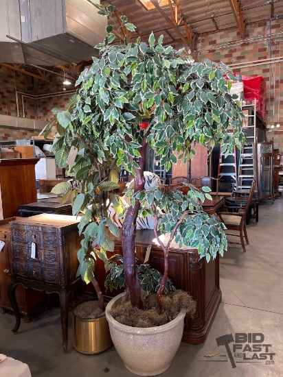 (2) Faux Trees in Pots