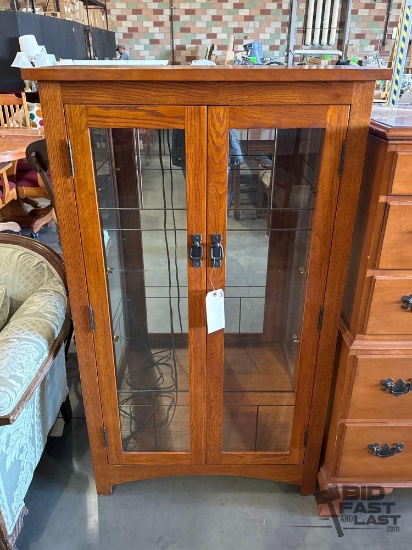Light Up Wood Display Cabinet