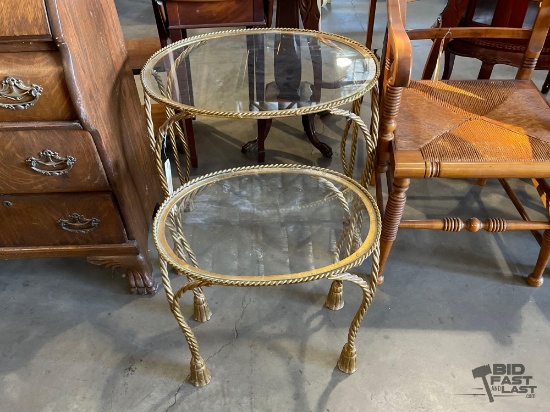 (2) Glass End Tables