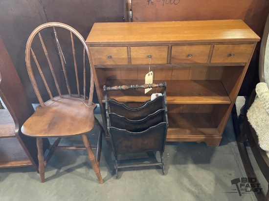 Chair, Magazine Rack and Book Case