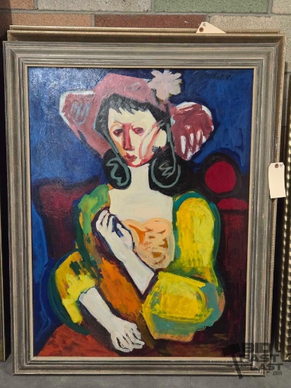 Abstract Portrait Artist Signed Framed Artwork