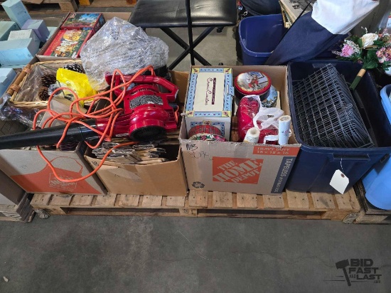 Blower, Pressure Cooker, Christmas Tins, Sewing Supplies, Decorations
