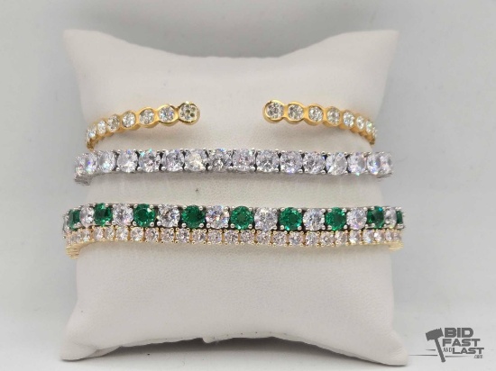 (4) Costume Jewelry Tennis Bracelets