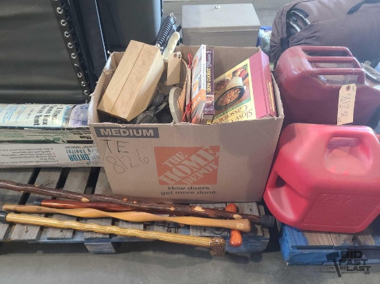 Cookbooks, Knife Block, Walking Sticks, Playing Cards, and Toys
