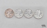 (4) 1916-2016 .999 Fine Silver Walking Liberty Coin