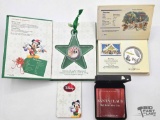 (2) .999 Fine Silver Disney Coins & Empty Santa Claus Coin Box