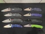 (8) Spyderco Pocket Knives