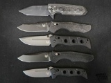 (4) Benchmade & (1) Hogue Pocket Knives
