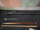 (2) 2-Piece Pool Cues and (1) Case